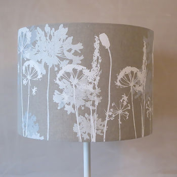 Botanical Screen Printed Lampshade In Grey And White, 2 of 5