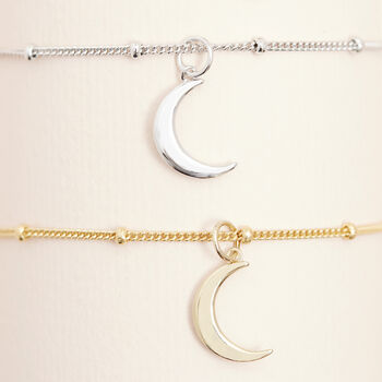 Moon Anklet For Empowerment Silver Or Gold Vermeil, 2 of 5