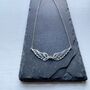Double Guardian Angel Wing Necklace In Sterling Silver, thumbnail 2 of 5