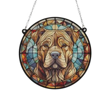 Shar Pei Stained Glass Effect Suncatcher, 2 of 4