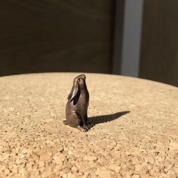 Miniature Bronze Moon Gazing Hare Sculpture 8th Bronze, 3 of 12