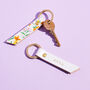 Personalised Floral Print Leather Keyring, thumbnail 1 of 5