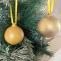 Gold Baubles Set Of Six Christmas Decoration, thumbnail 7 of 9