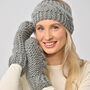 Cable Mittens And Headband Intermediate Knitting Kit, thumbnail 2 of 7