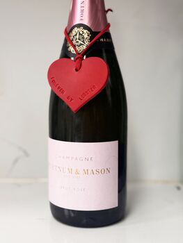 Leather Heart Shape Valentines Bottle Tag, 2 of 4