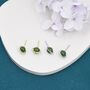 Sterling Silver Genuine Jade Planet Stud Earrings, thumbnail 3 of 12
