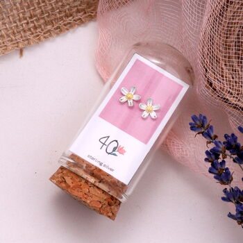 40th Flower Earrings In Terrarium Bottle, 4 of 5