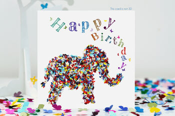 Five Christmas Elephant Santa's Hat Butterflies Card, 7 of 12