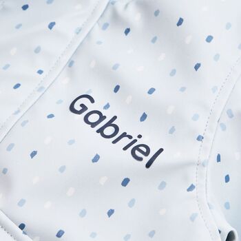 Personalised Blue Spot Print Raincoat, 2 of 8