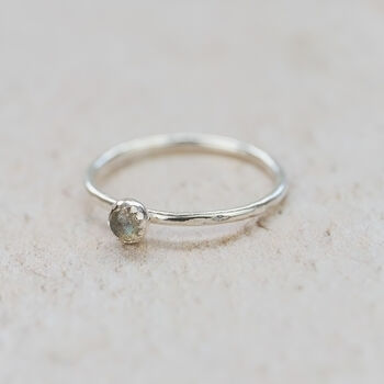 Sterling Silver Birthstone Stacking Ring, 9 of 12