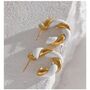 Monaco D’or Gold Twirl Ombré Hoop Charm Earrings, thumbnail 4 of 5