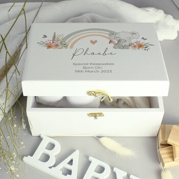 Personalised New Baby Girl Keepsake Box, 2 of 5