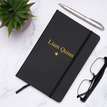 Personalised Yellow Star School Teachers Pu A5 Notebook, 3 of 4