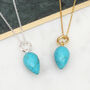 18ct Gold Plated Or Sterling Silver Turquoise Necklace, thumbnail 2 of 5