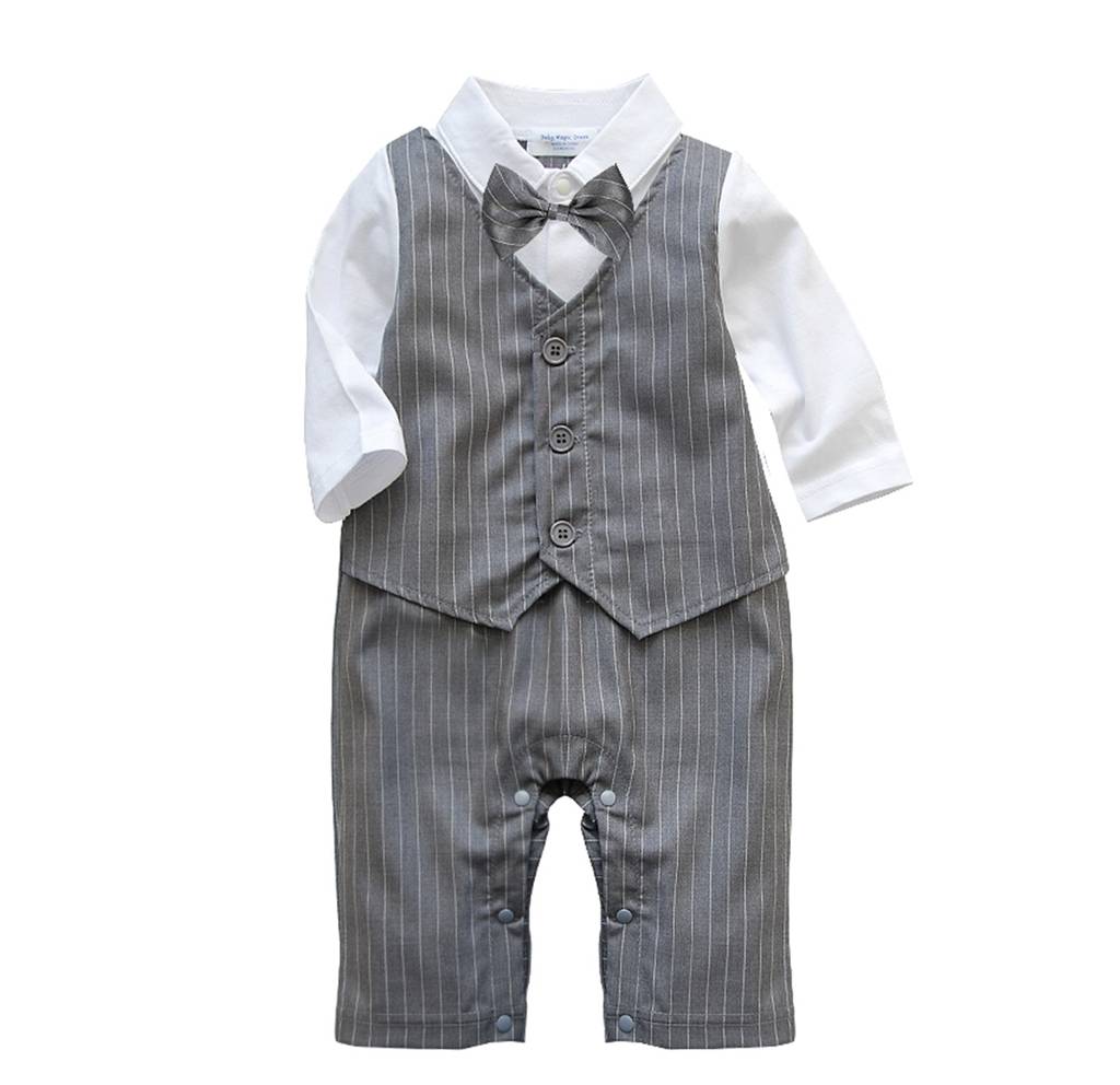 baby boy's 1pc outfit in colour match bow tie by baby magic dress ...