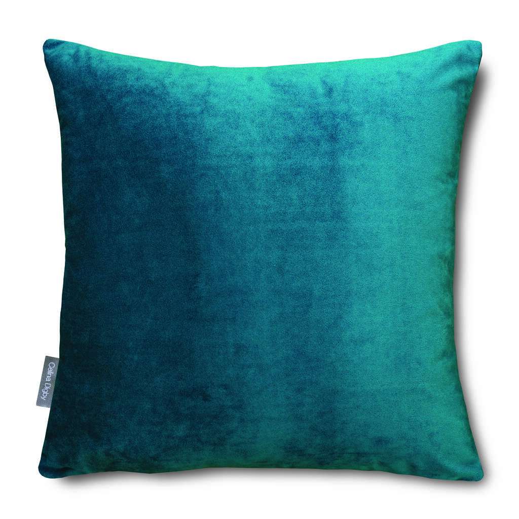 Luxury Super Soft Velvet Cushion Teal Turquoise, 1 of 4