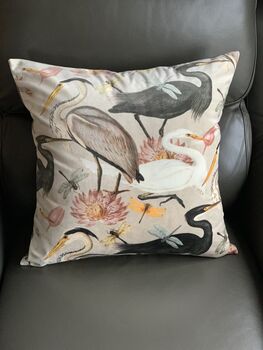 Velvet Heron 50 X 50cm Luxury Cushion, 2 of 10