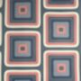 Retro Square Wallpaper Denim / Coral, thumbnail 8 of 8