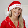 Women's Personalised Christmas Red Cotton Pyjamas, thumbnail 3 of 10