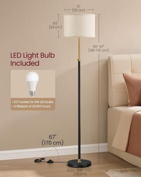 Floor Lamp Standing Lamp Adjustable Height, 2 of 6