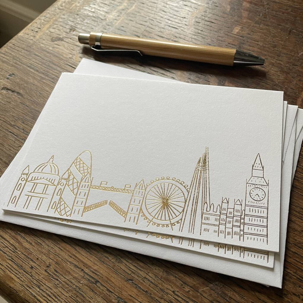 London Landmarks Pressed Luxury Note Cards By Lunella Stationery & Home