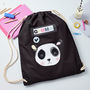 Girls Personalised Panda School Kit Bag, thumbnail 1 of 2