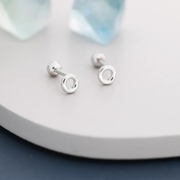 Tiny Circle Screw Back Earrings In Sterling Silver, 6 of 11