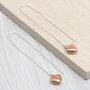 Plated Rose Gold And Silver Pull Through Heart Earrings, thumbnail 2 of 5