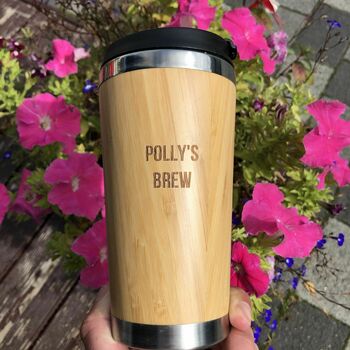 Personalised Reusable Sustainable Bamboo Coffee Cup, 9 of 10