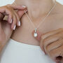 Silver Loop And Drop Pearl Necklace, thumbnail 1 of 3