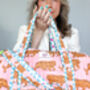 Quilted Weekend Bag | Powder Pink Tiger, thumbnail 4 of 7