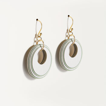 Cream And Green Circular Earrings, 5 of 7