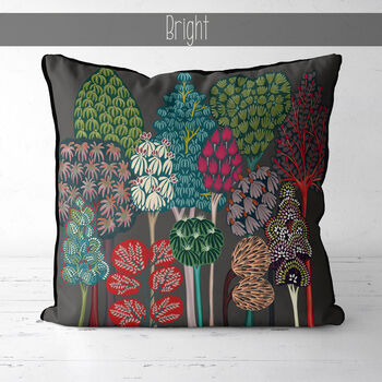 Serene Forest Blues, Mid Century Style Cushion, 6 of 9