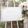 Pink And Gold Flowers Wedding Welcome Sign, thumbnail 1 of 1