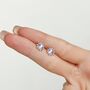 Sterling Silver Moonstone And Cz Sun Stud Earrings, thumbnail 4 of 11