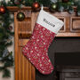 Personalised Dog Breed Christmas Stocking In Red, thumbnail 2 of 11
