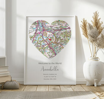 Welcome To The World Ordnance Survey Explorer Personalised Map Print New Baby Gift, 6 of 12