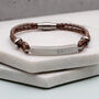 Personalised Men's Slim Leather Identity Bracelet, thumbnail 3 of 7