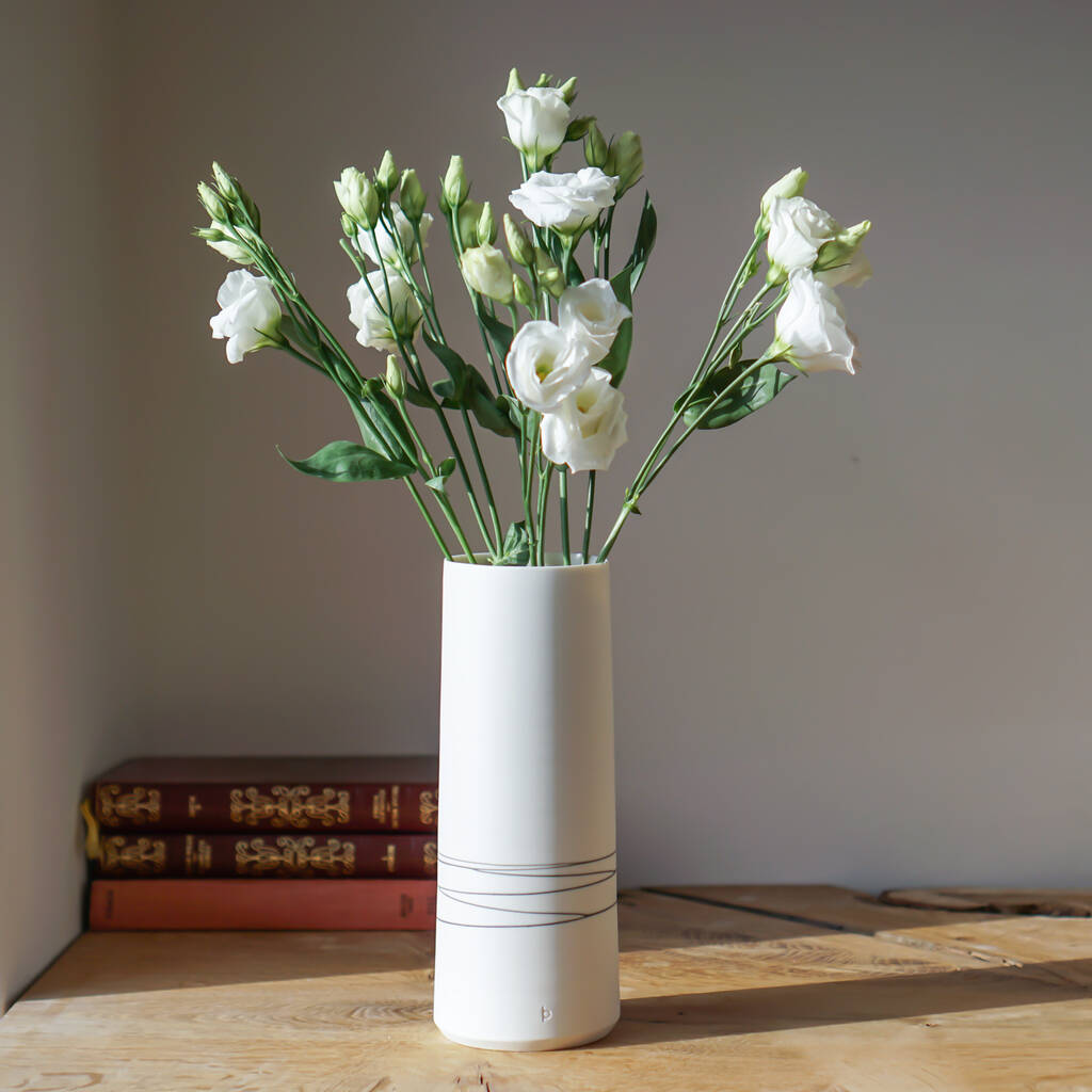Handmade White Porcelain Vase By Steve Smith Ceramics