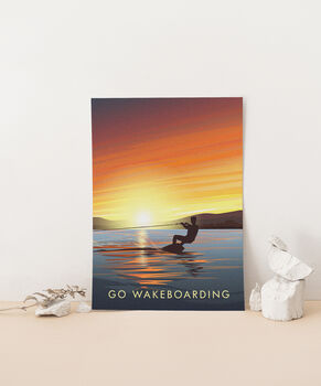 Go Wakeboarding Travel Poster Art Print, 3 of 8