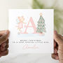 Personalised Pink Letter Little Girl Christmas Card, thumbnail 1 of 3