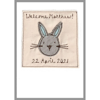 Personalised Rabbit New Baby Boy Or 1st Birthday Card, 11 of 12