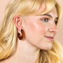 Tortoiseshell Resin Scalloped Edge Hoop Earrings, thumbnail 1 of 3
