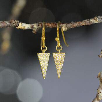 Modern Triangle Earrings In Gold, Silver, Rose Gold, 3 of 11