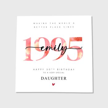 30th Birthday Card 1995 Personalised Granddaughter Sister Daughter Better Place, 2 of 3