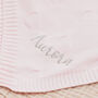 Personalised Pale Pink Heart Jacquard Baby Blanket, thumbnail 3 of 4