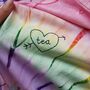 Custom Love Heart Hand Embroidered Tie Dye T Shirt, thumbnail 5 of 8