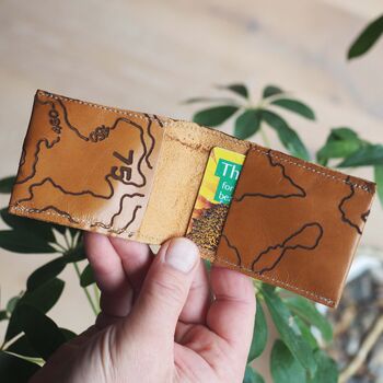 Maps And Contours Leather Personalised Card Holder, 5 of 7