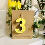 Personalised 3rd Third Birthday Card Wooden Three Gift, thumbnail 10 of 10