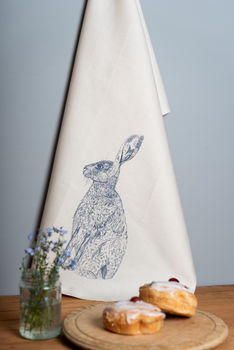 Blue Hare Tea Towel, 2 of 2